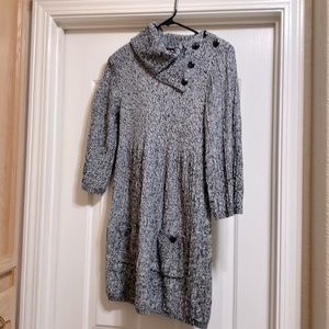 Style & Co. black white and gray dress with button pockets in front